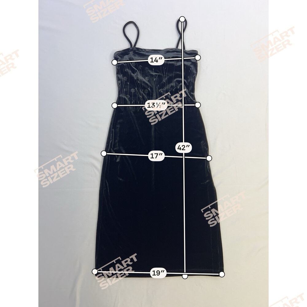 VTG Y2K Rampage Black Velour Velvet Floral Slip Dress Women’s M Fairy Grange - Picture 13 of 13